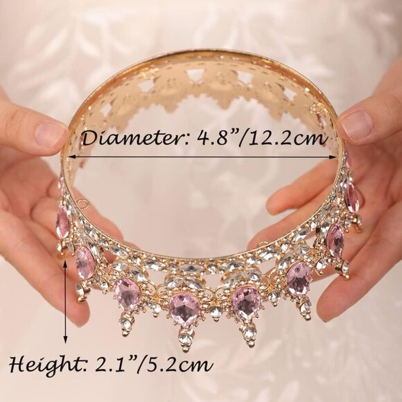 Crystal Tiara for Women Bridal Wedding Rhinestone Hair Accessories for Girls main image 4